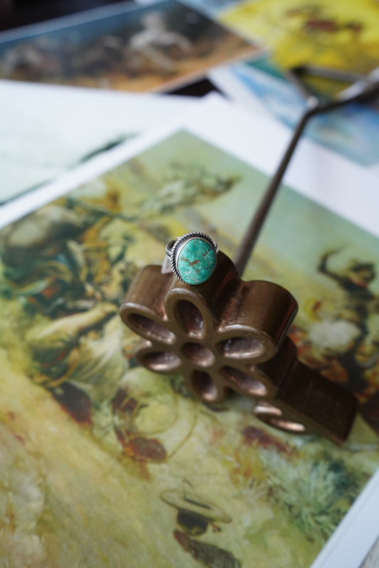 Antionette Martinez Round Turquoise Ring - Adj