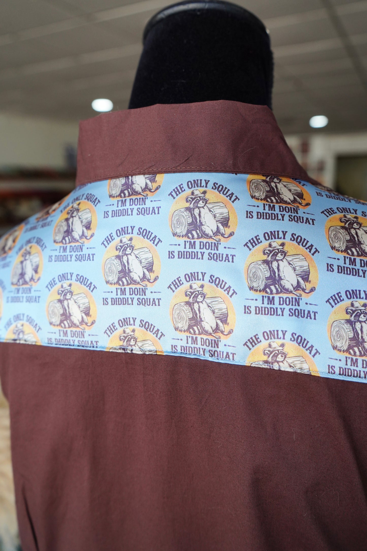 XL - Brown Cotton w/ Diddly Squat Button Down