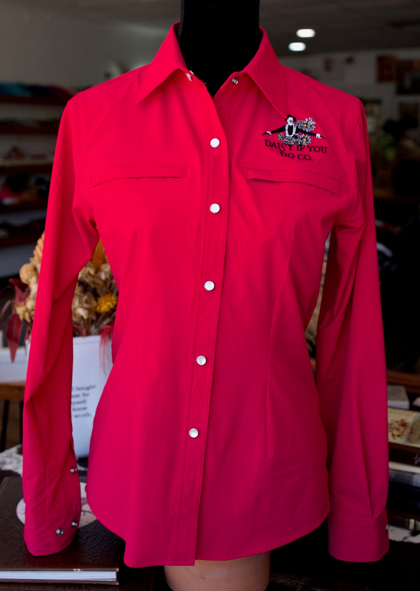 Daisy Gang Fishing Shirt - Hot Pink Long Sleeves