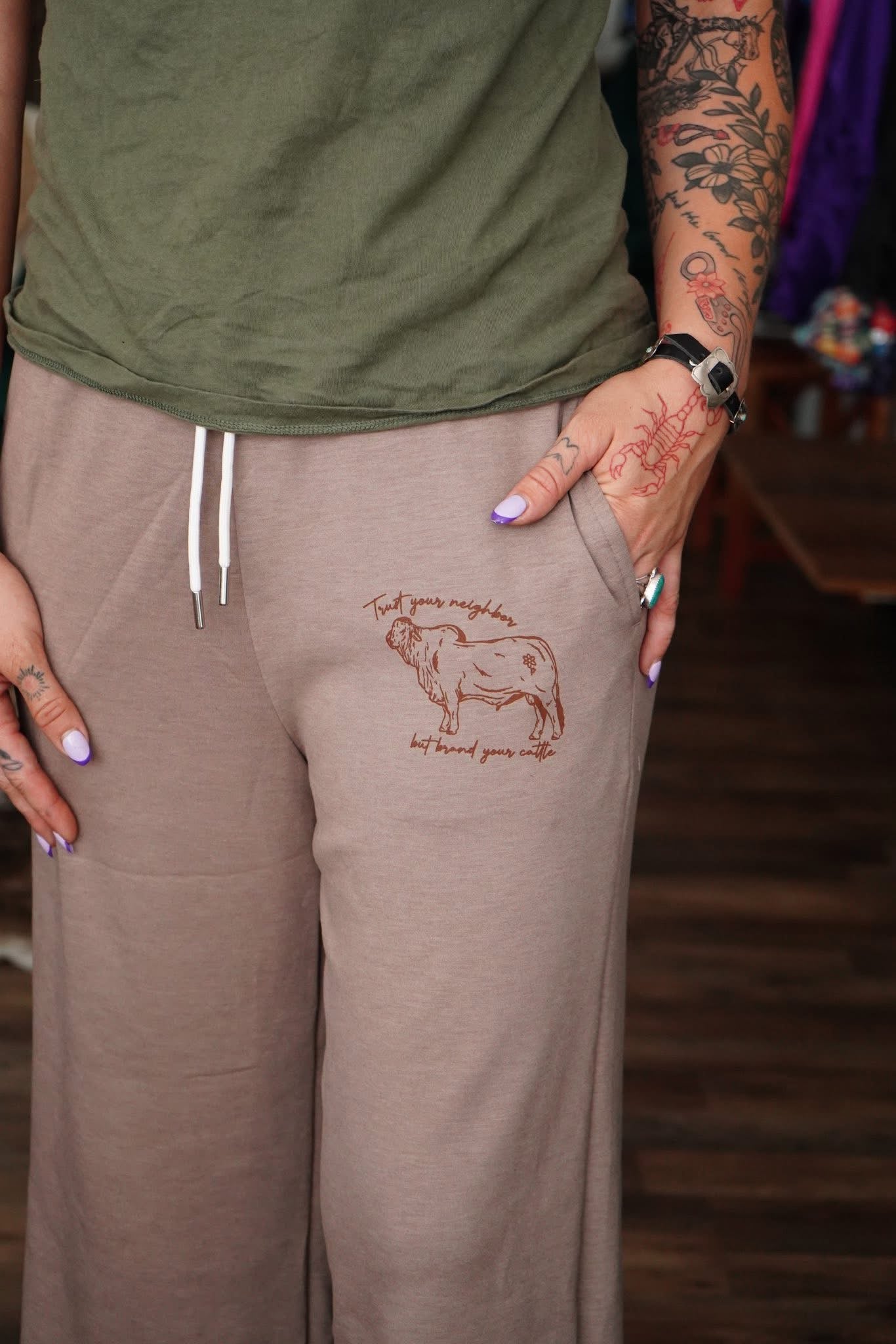 Brand Your Cattle Scuba Drawstring Sweatpants