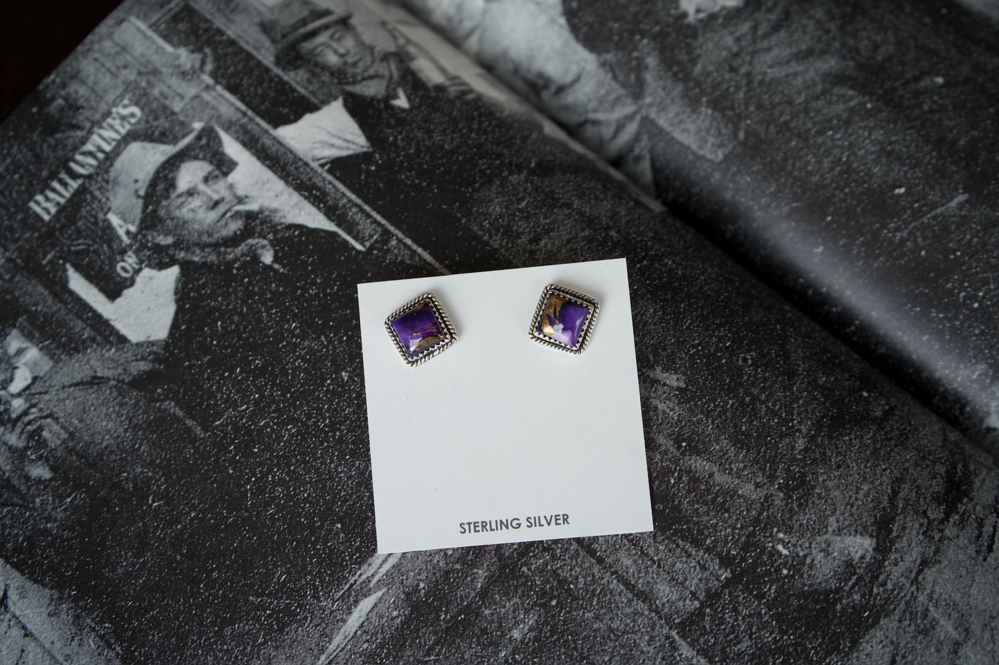 Square Turquoise Stud Earrings