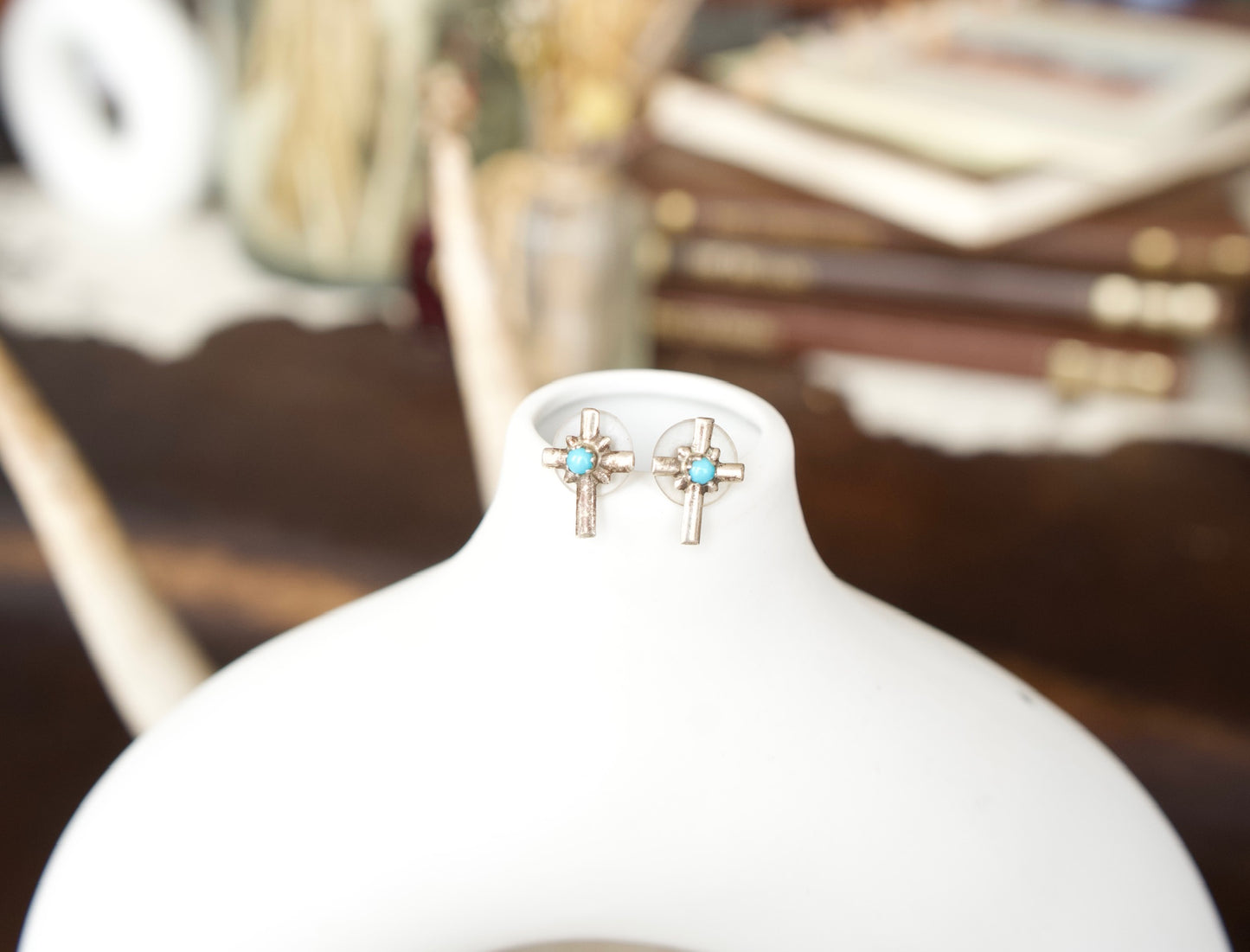 Vintage Dainty Cross Studs