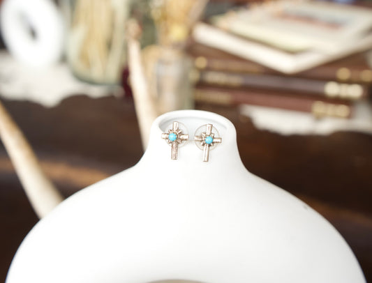 Vintage Dainty Cross Stud Earrings