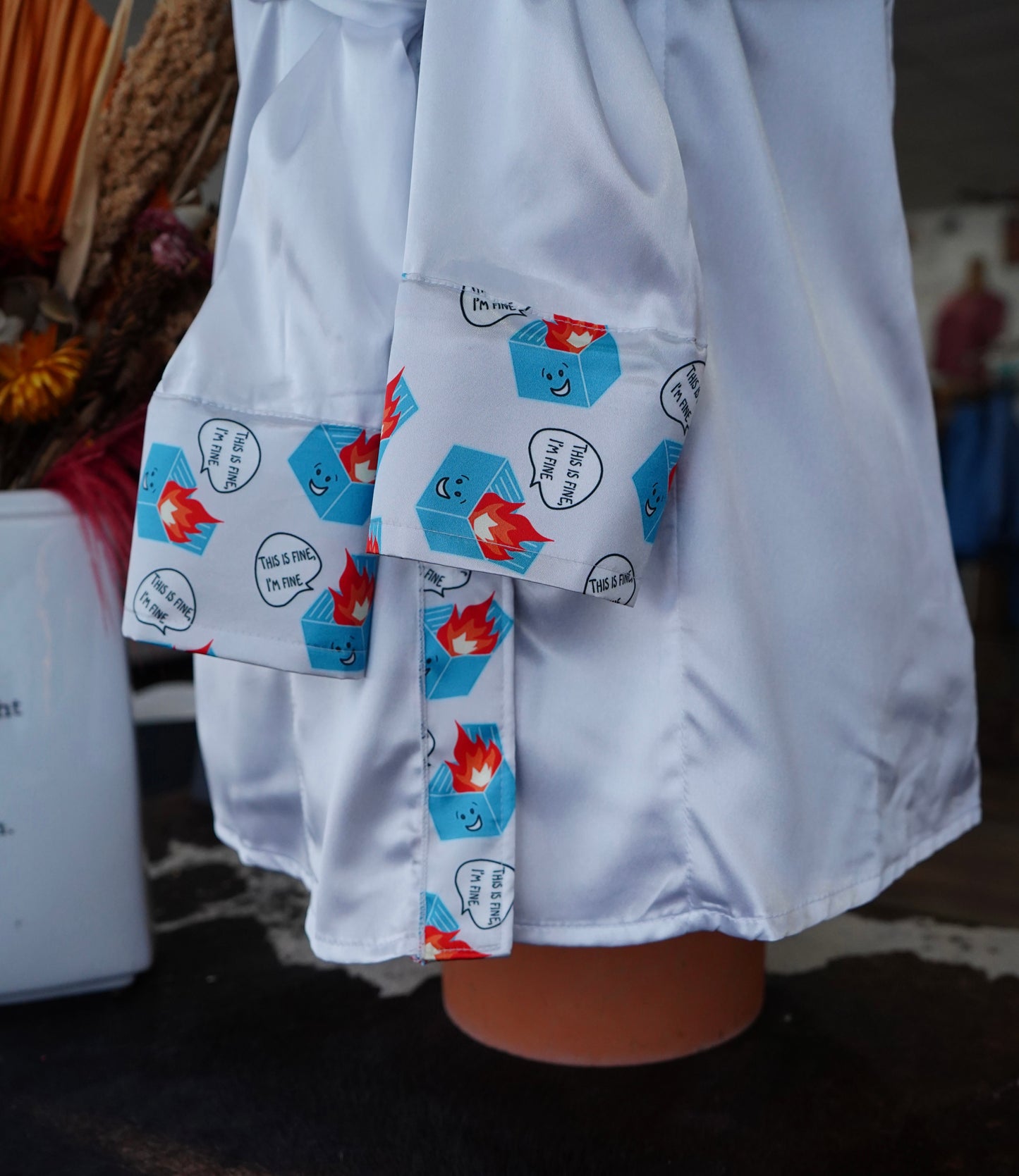 L - White w/ Dumpster Fire Button Down