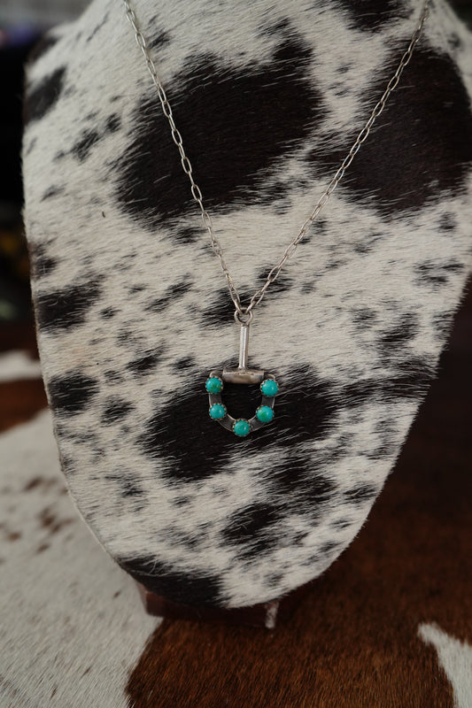 5 Stone Turquoise Snaffle Bit Necklace