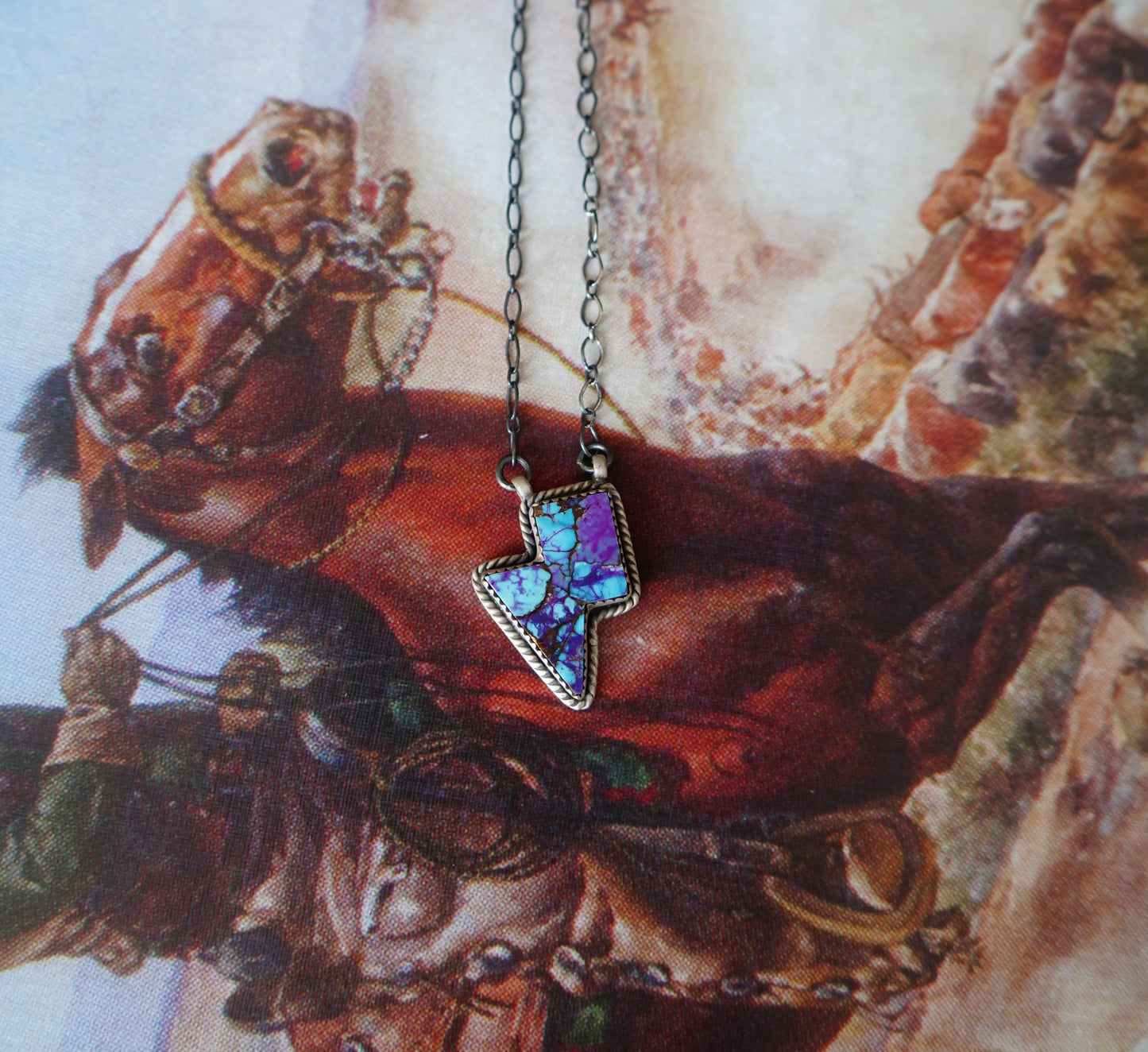 Turquoise Lightening Bolt Necklaces