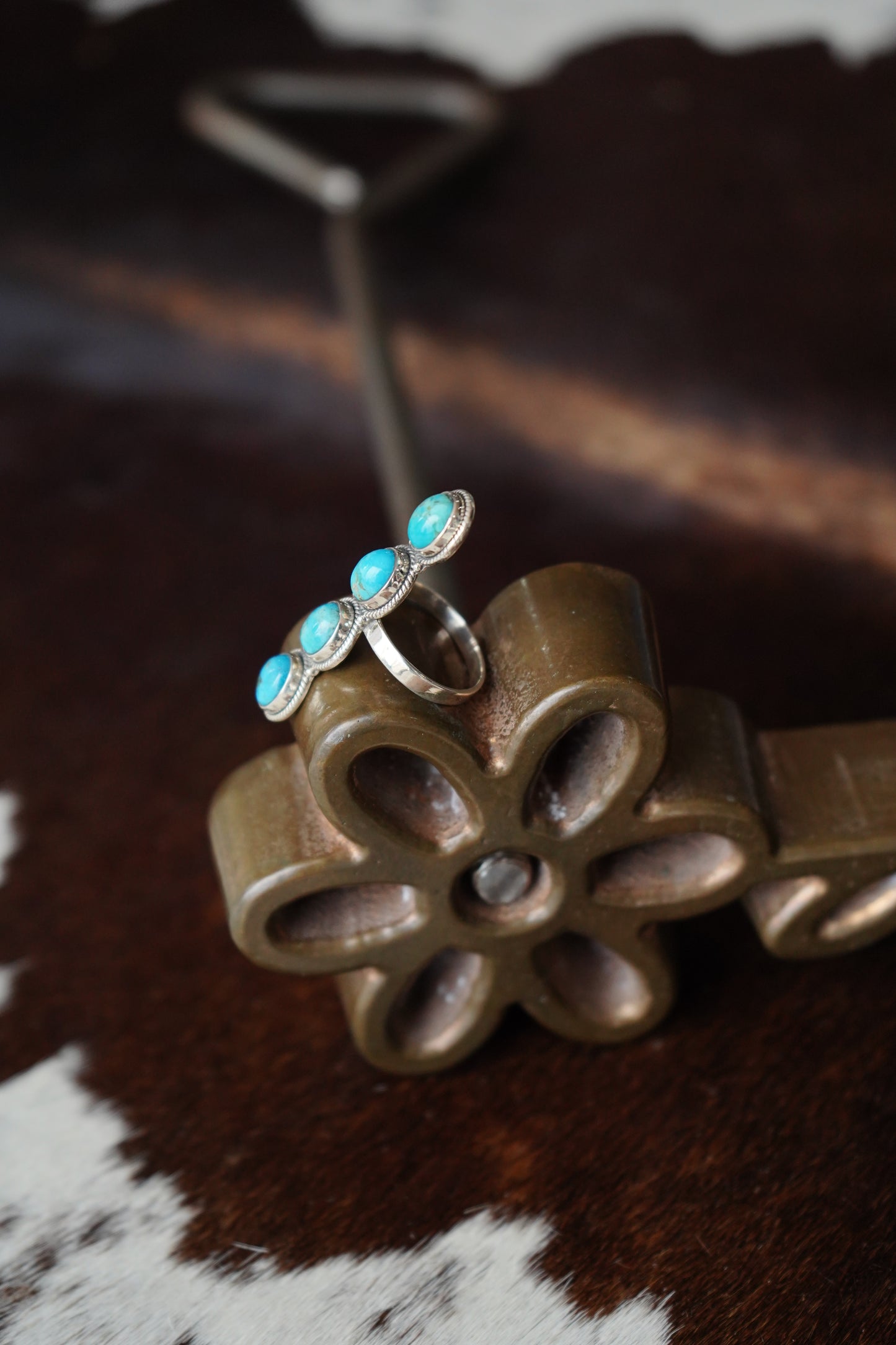 4 Stone Turquoise Ring - Sz 10