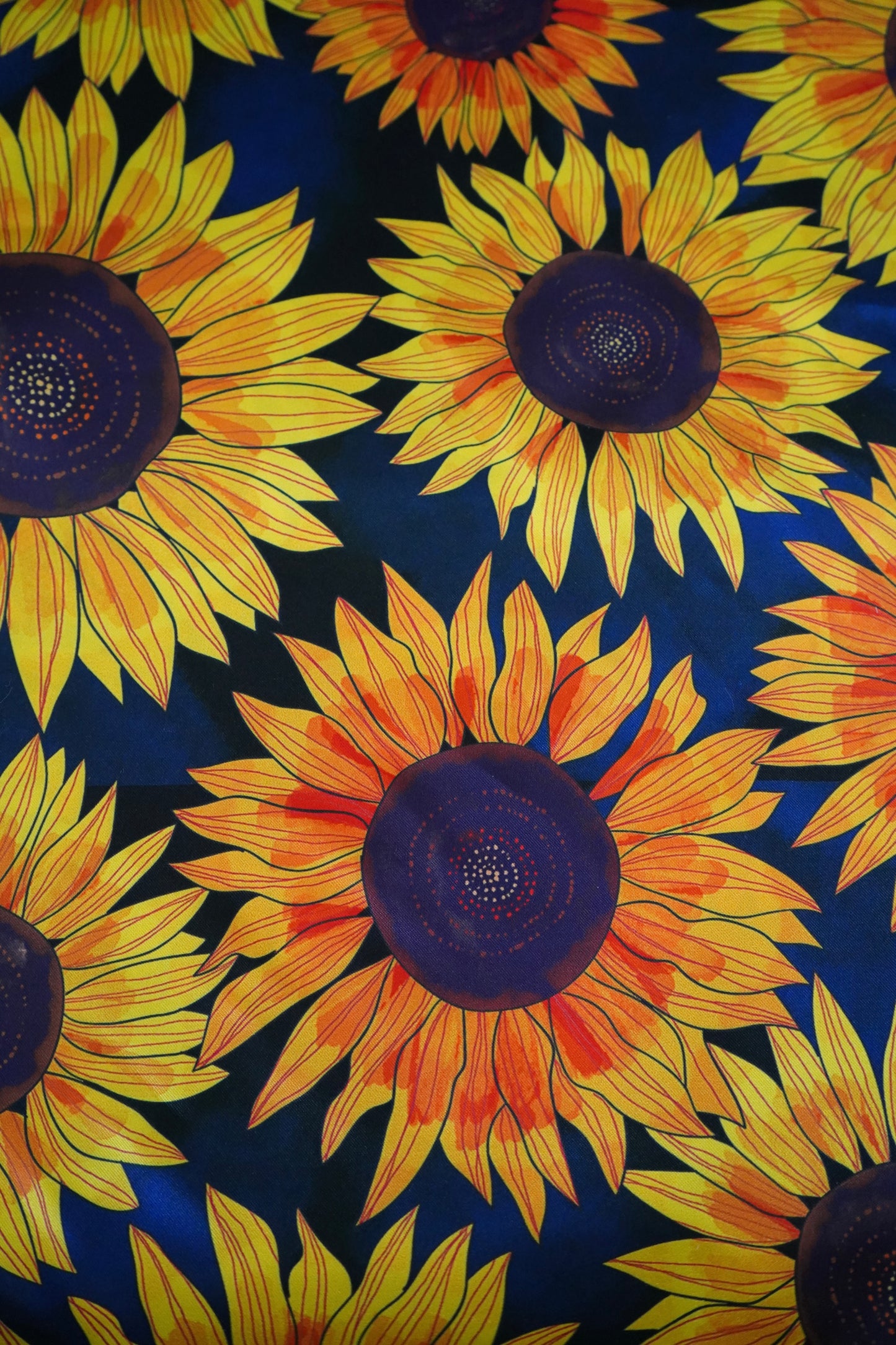 Sunflowers on Navy Wild Rag