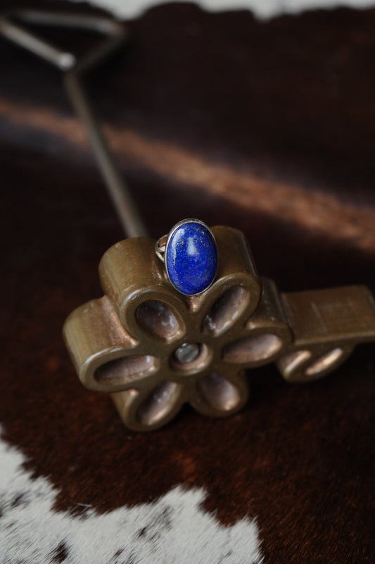 Oval Blue Lapis Ring - Sz 9
