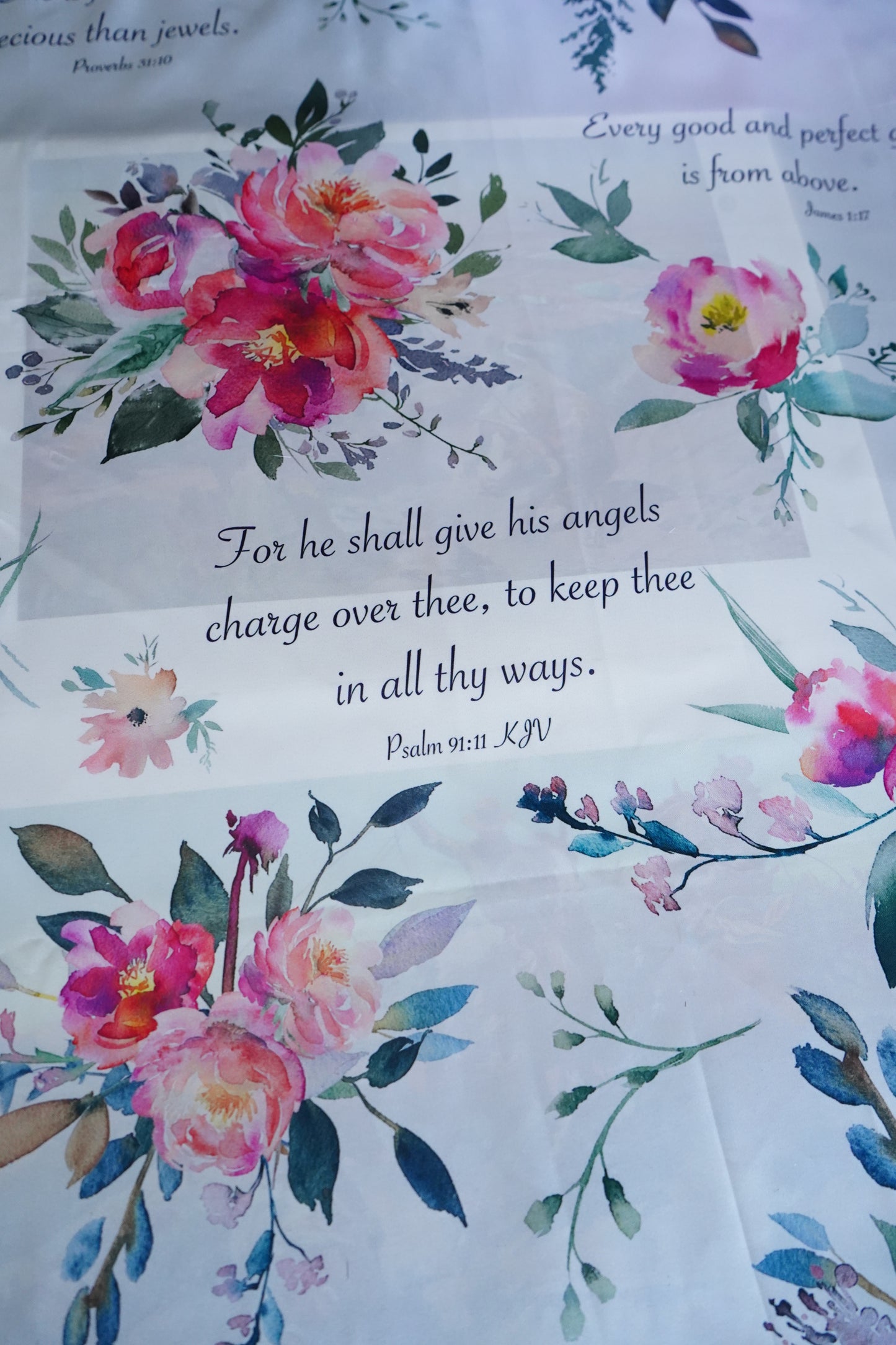 White Roses & Bible Verses Wild Rag
