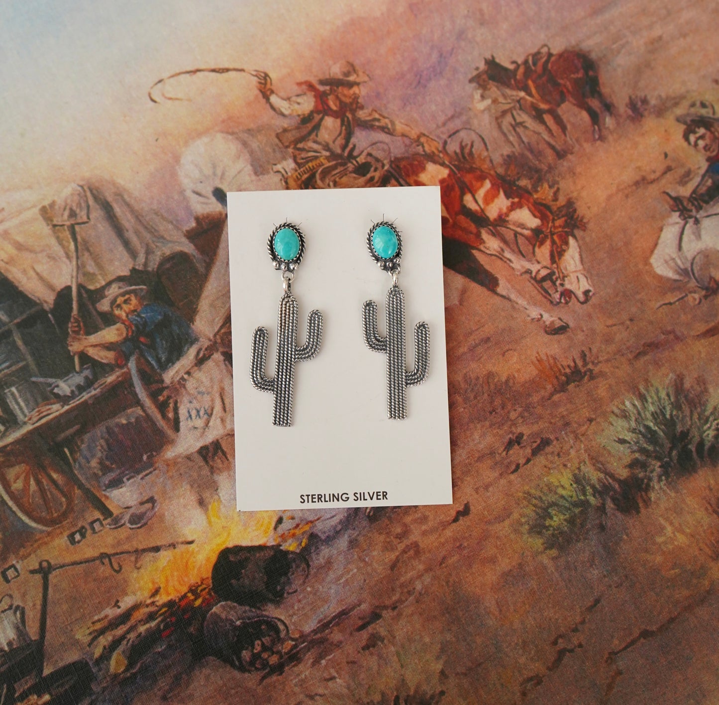 Sharon McCarthy Turquoise Cactus Stud Earrings
