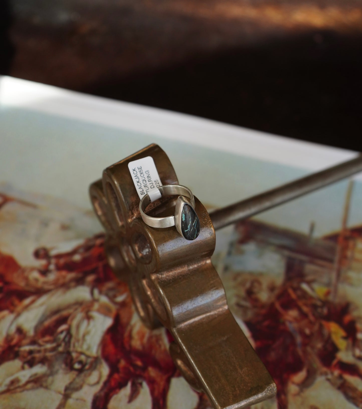 Scott Skeets Teardrop Blackjack Ring - Adj