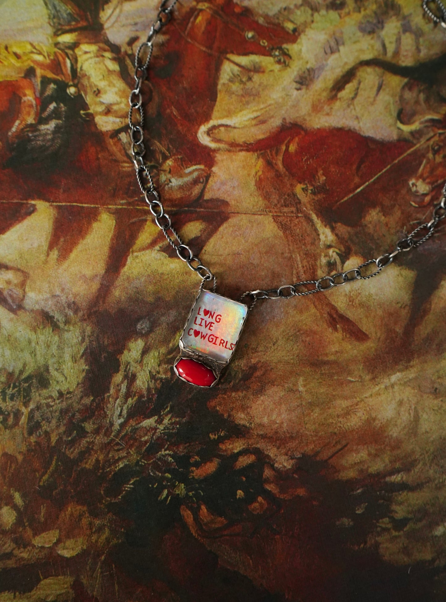 Red Coral Long Live Cowgirls Necklace