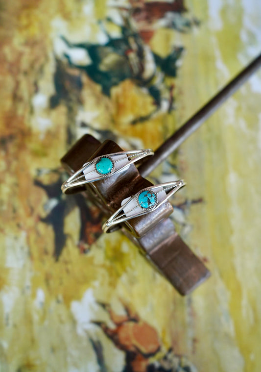 Esther White Single Stone Cuffs