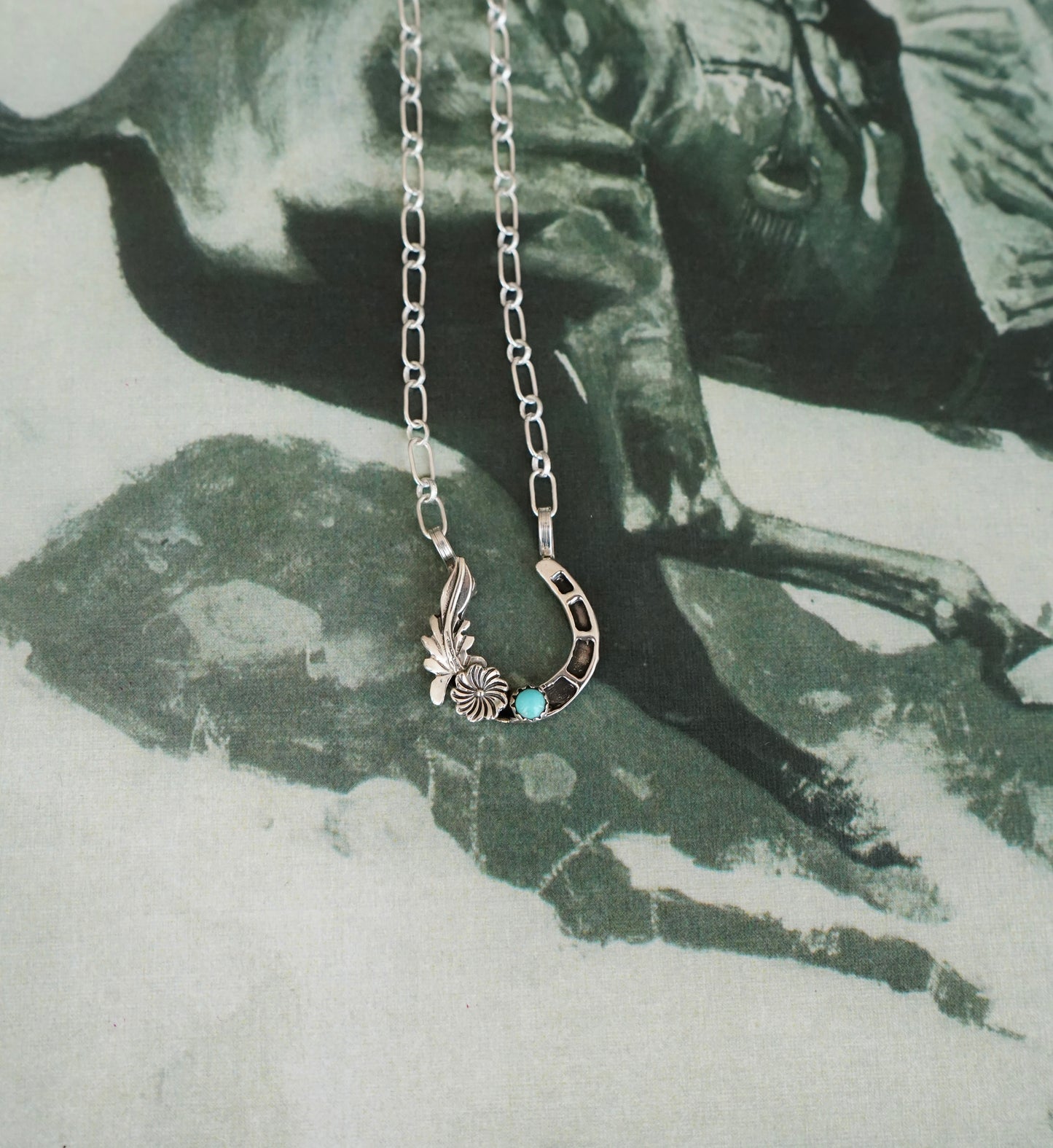 Suzanna Johnson Kingman Turquoise Horse Shoe Necklace