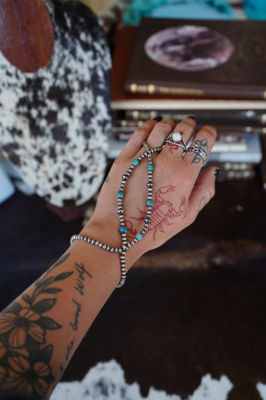 Navajo Pearl & Turquoise Lariat Bracelet