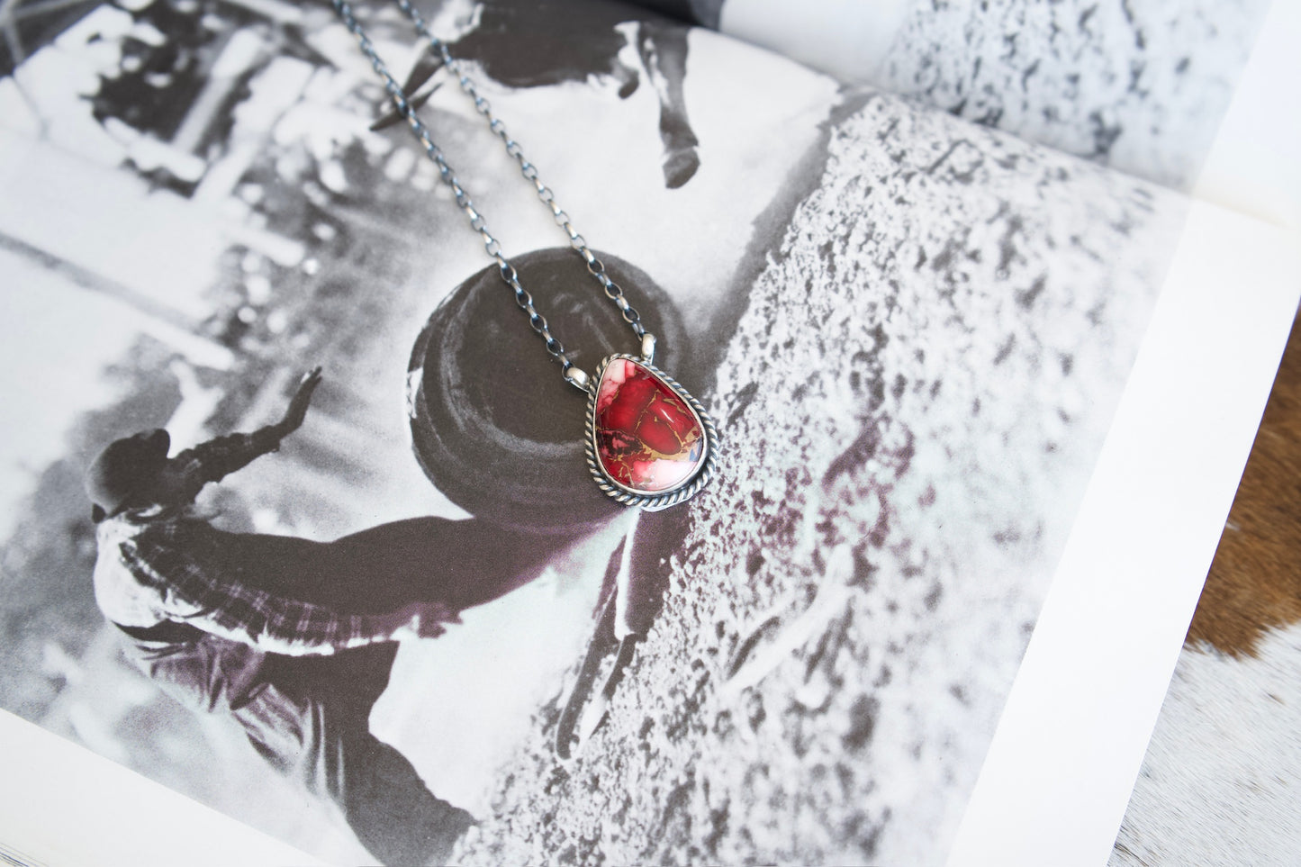 Elouise Kee Dahlia Rose Teardrop Necklace