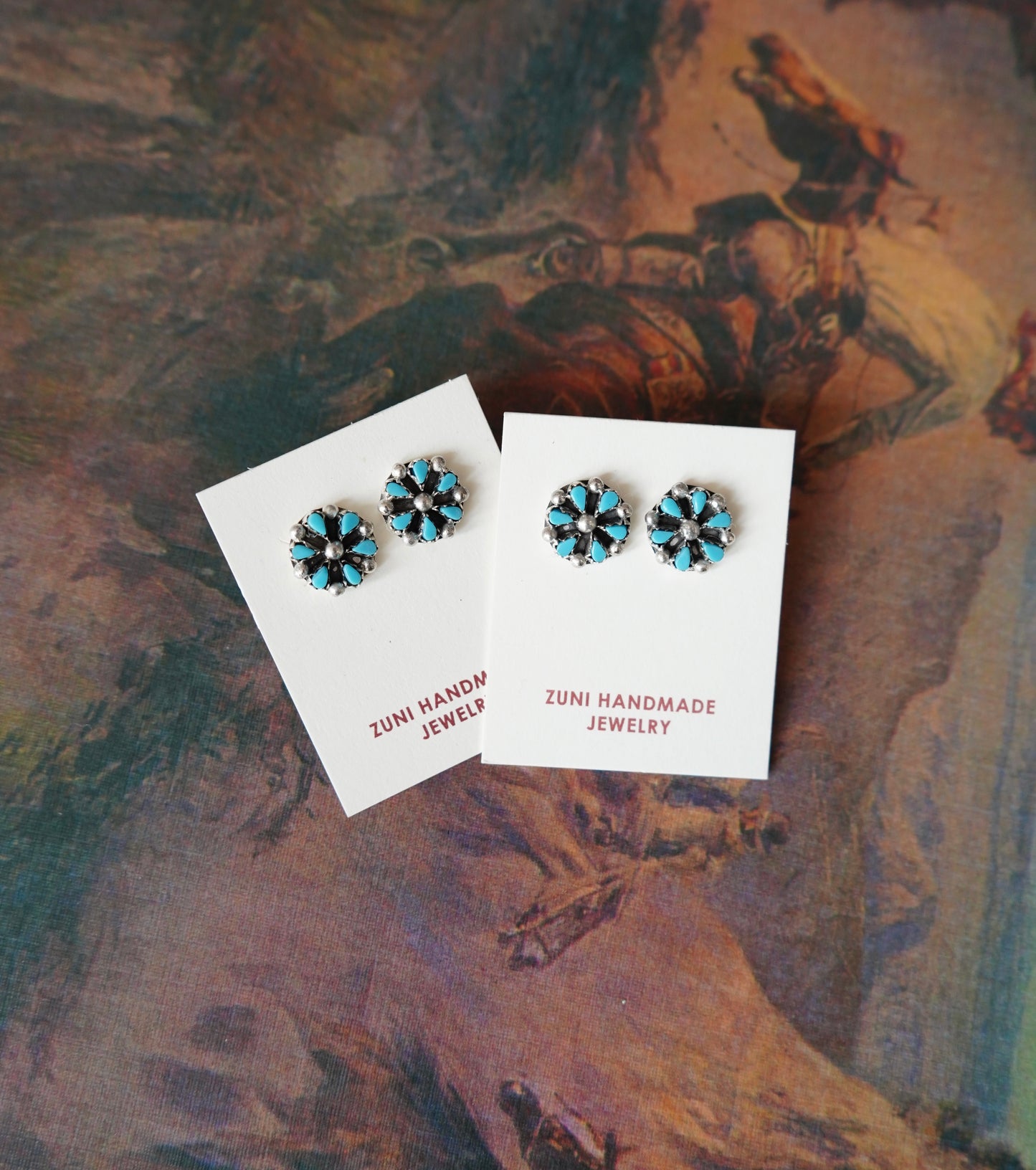 Tricia Leekity Turquoise Flower Stud Earrings