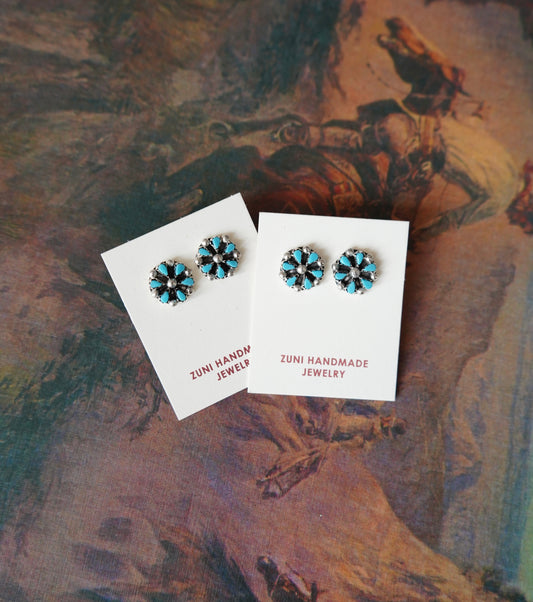 Tricia Leekity Turquoise Flower Stud Earrings