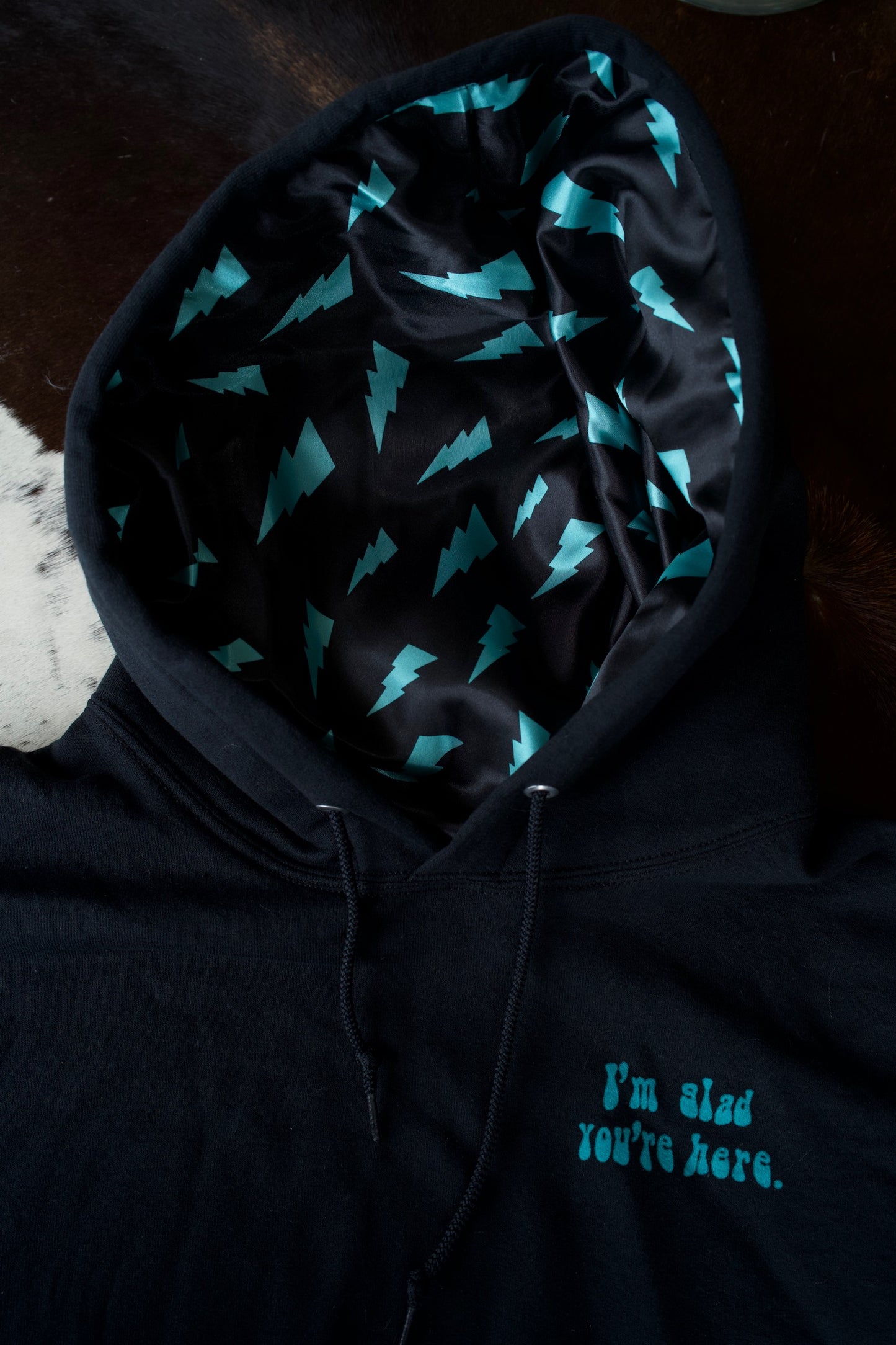 Glad You’re Here Satin Lined Hoodies