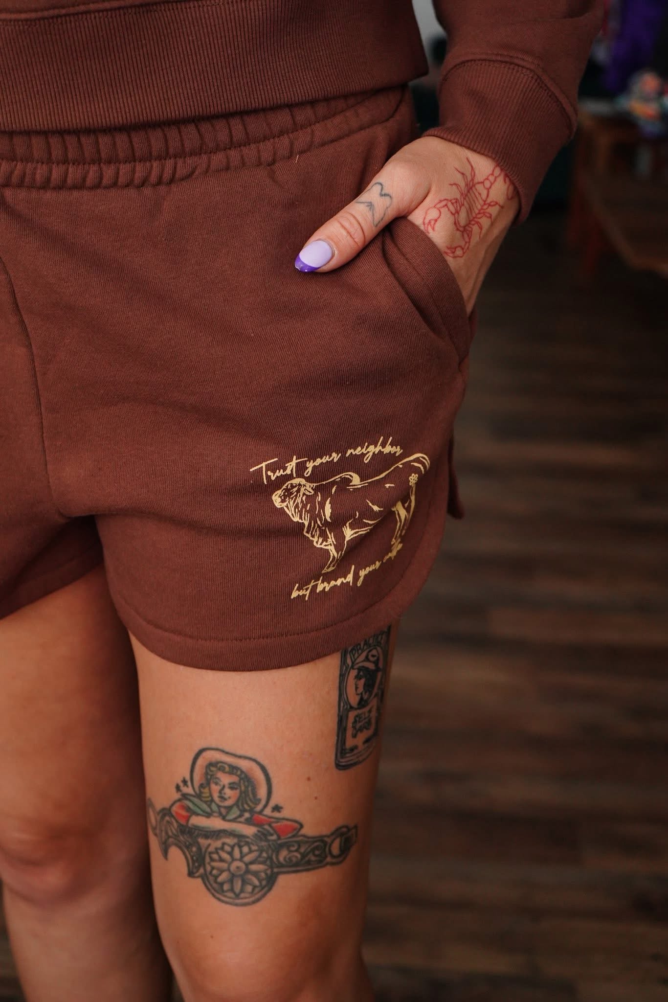 Brand Your Cattle Fleece Sweatshirt & Short Set