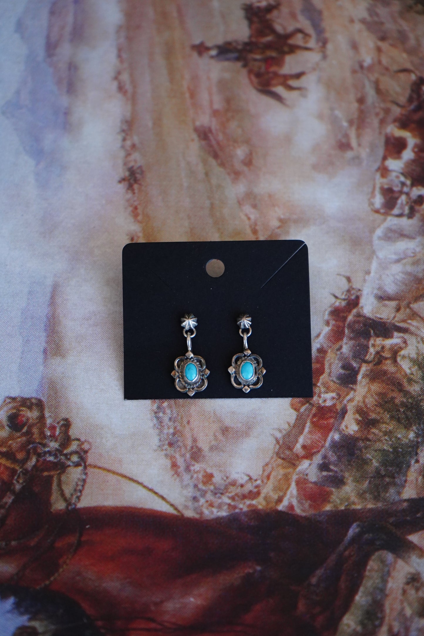 Conchos w/ Dangly Turquoise Stud Earrings