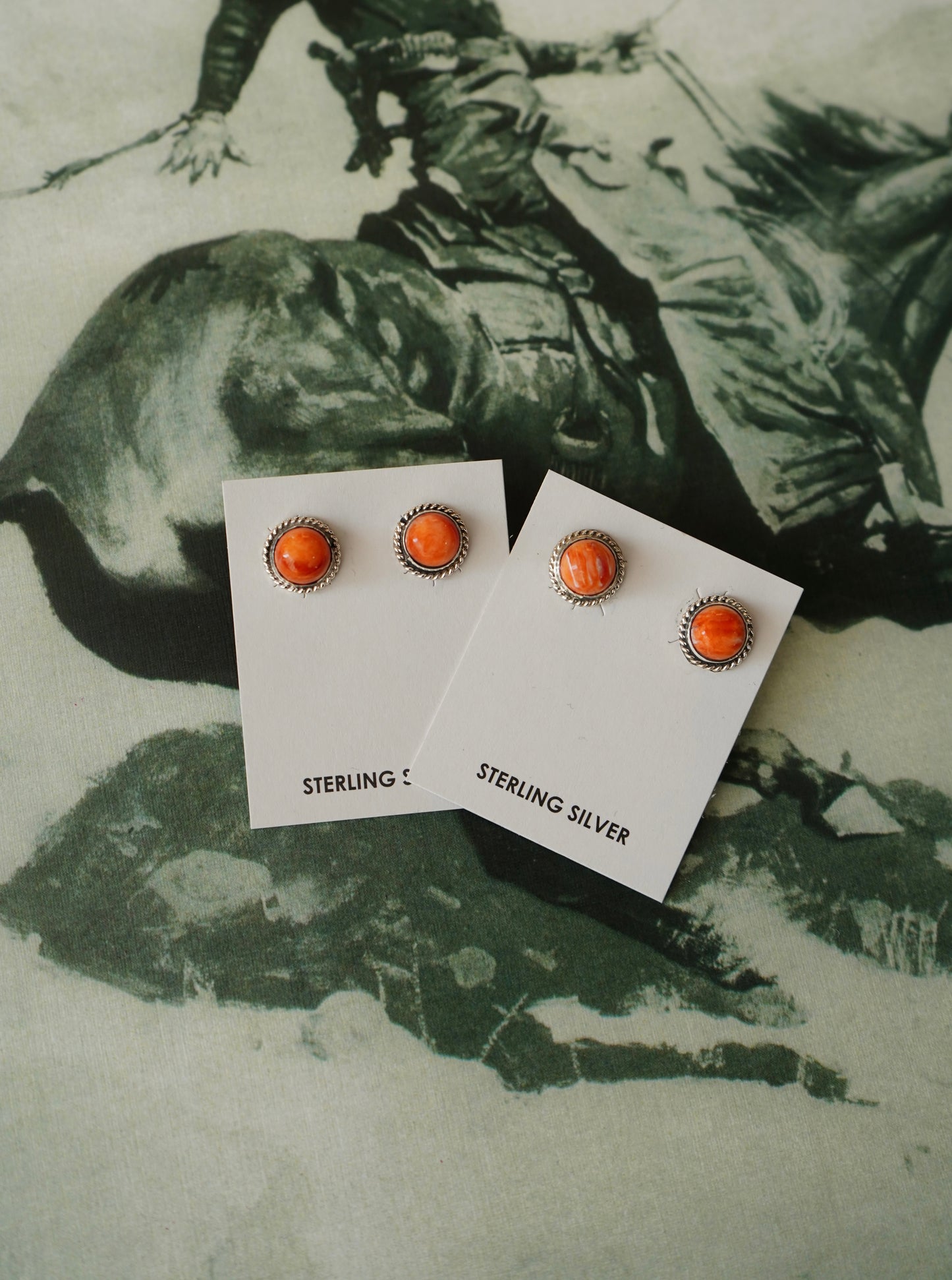 Esther White Round Stone Stud Earrings
