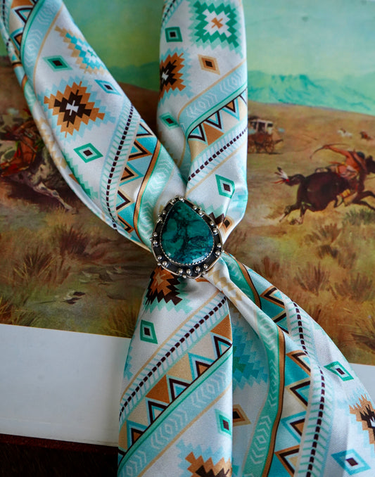 Mint & Tan Aztec Wild Rag