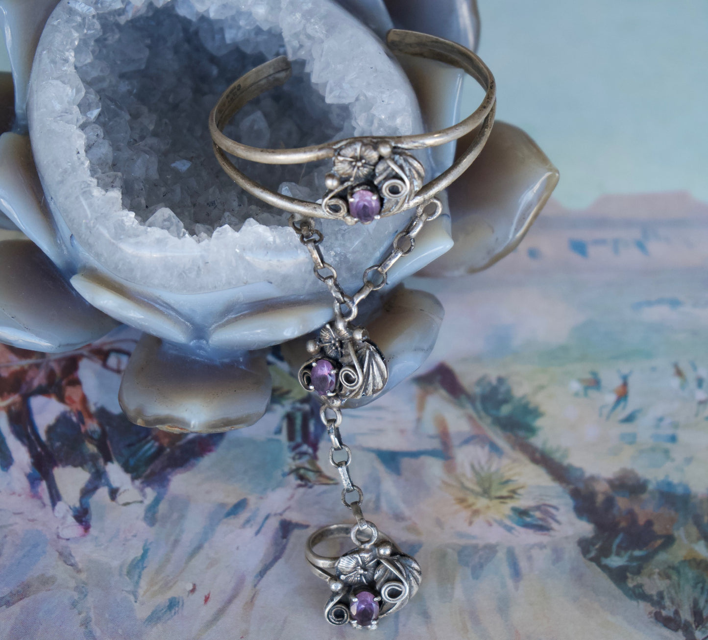 Lariat Bracelet Purple Amethyst Sz 7