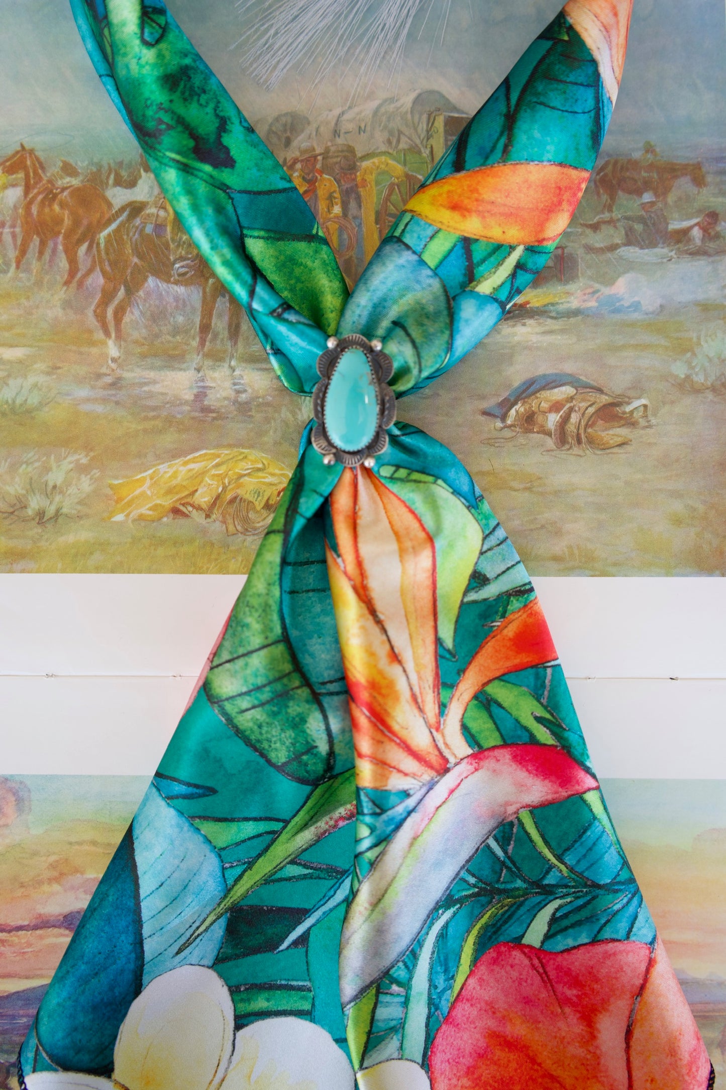Mosaic Hawaiian Floral Wild Rag