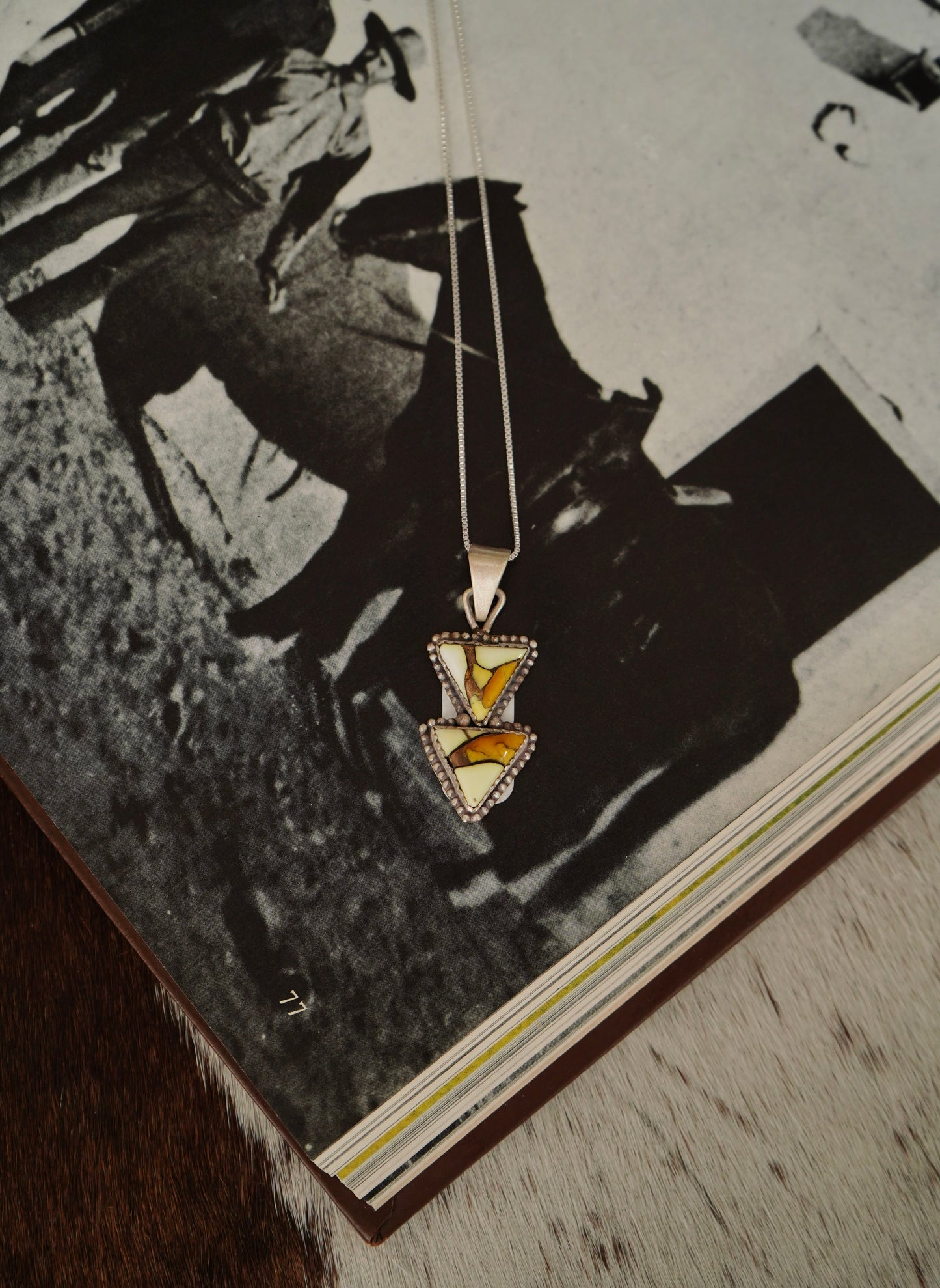 Turquoise Triangular 2 Stone Pendants