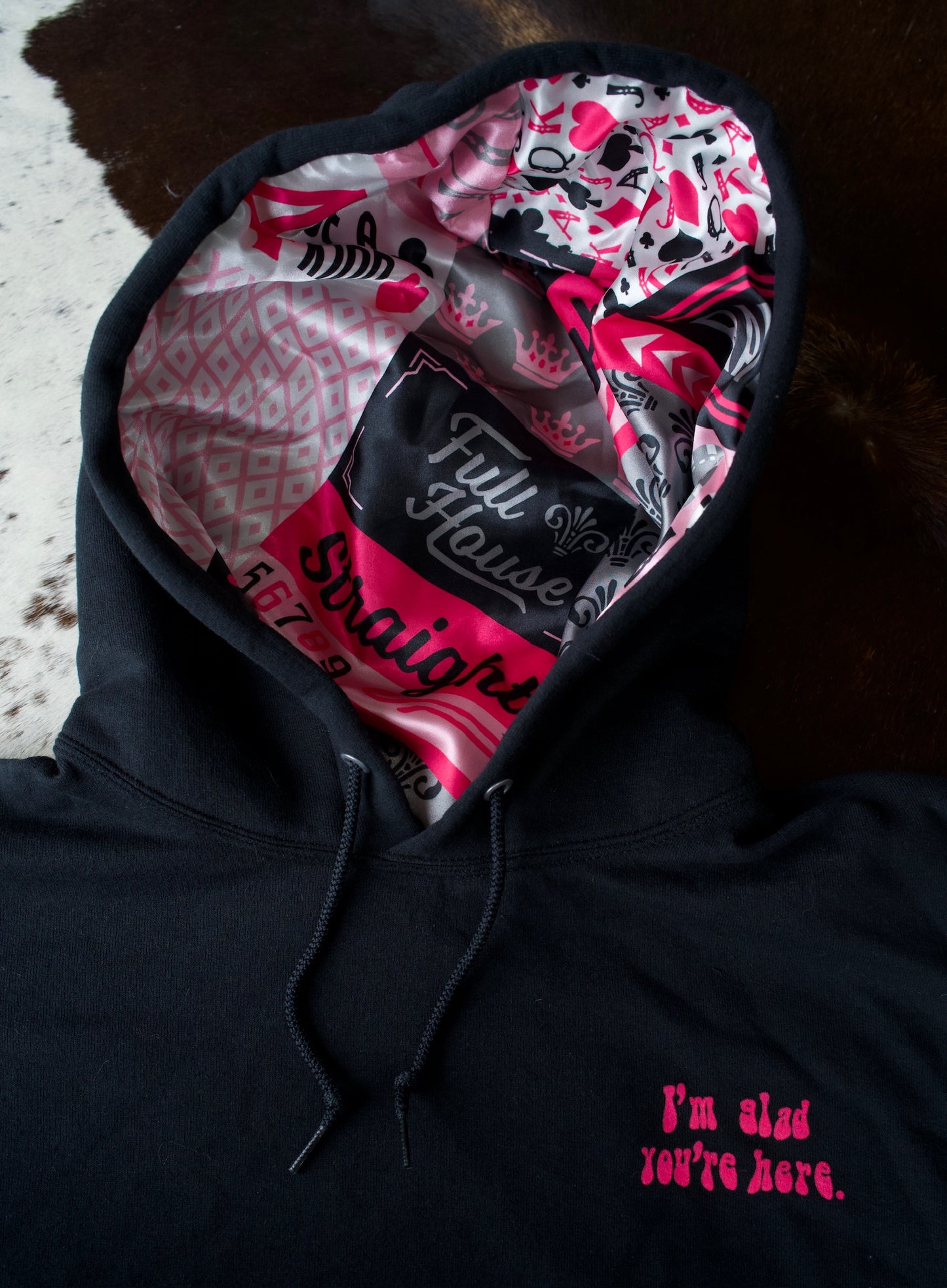 Glad You’re Here Satin Lined Hoodies