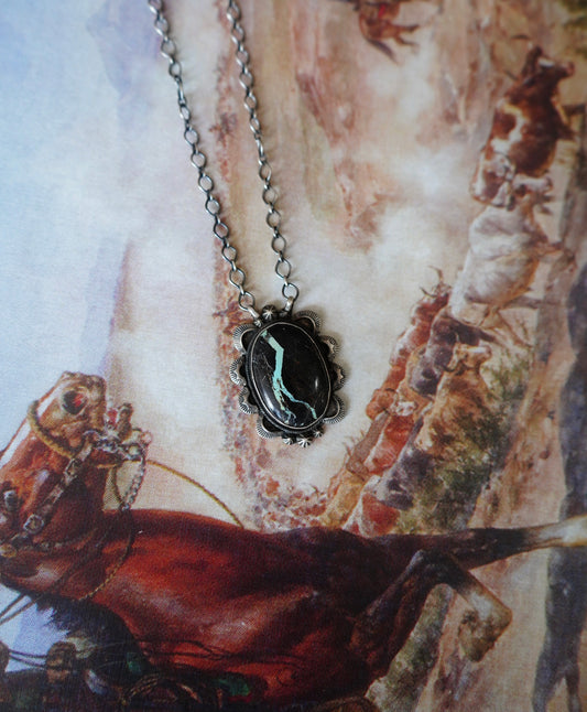 John Skeets Blackjack w/ Shell Boarder Pendant