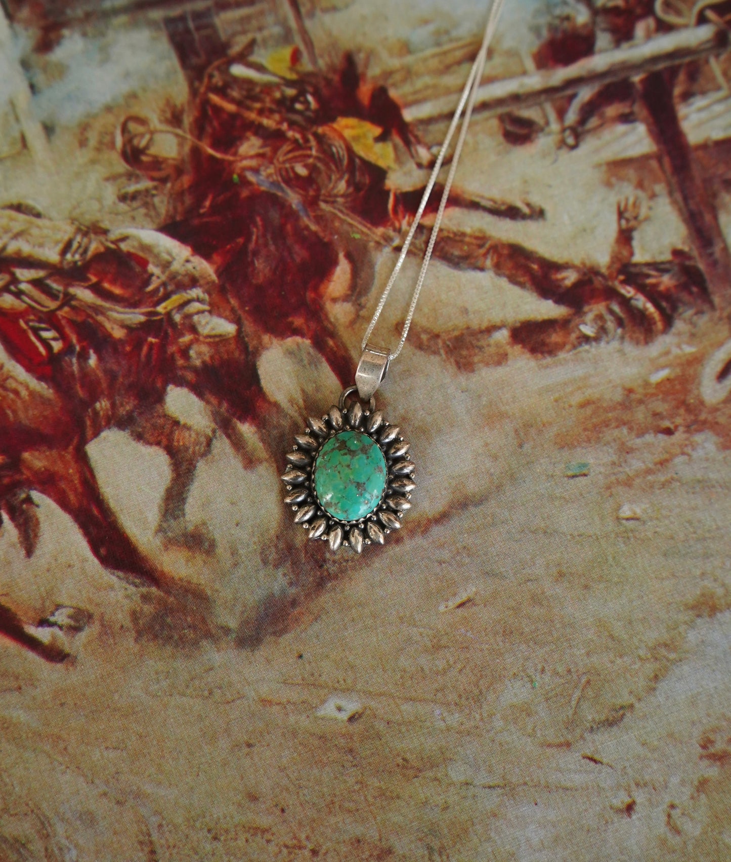 Turquoise Sunflower Pendant