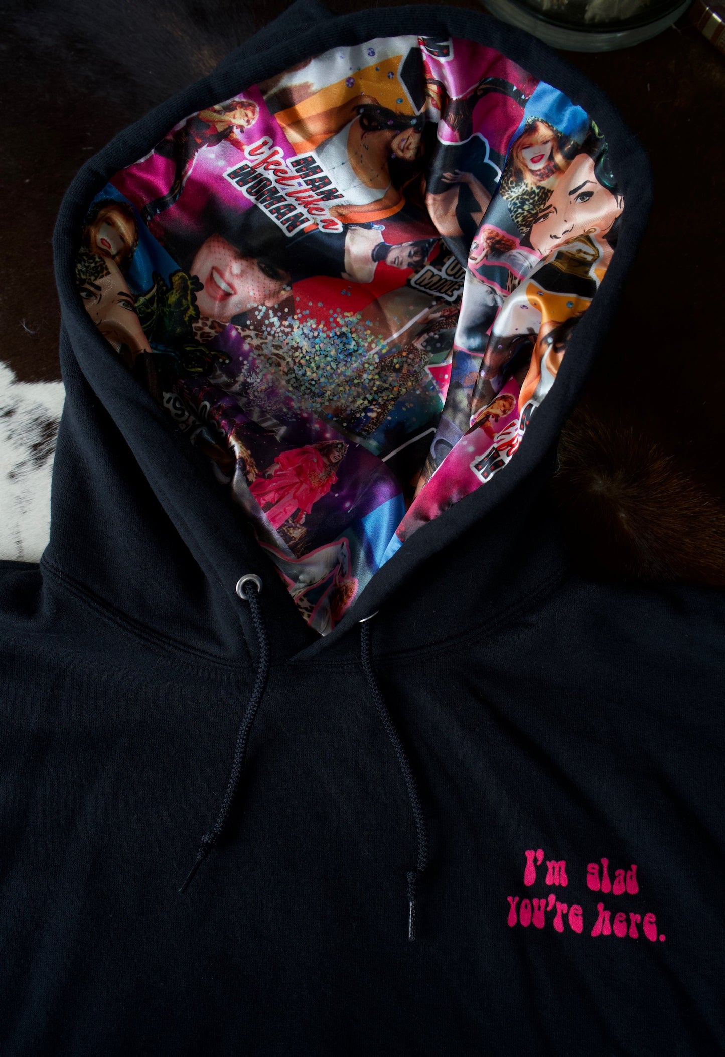 Glad You’re Here Satin Lined Hoodies