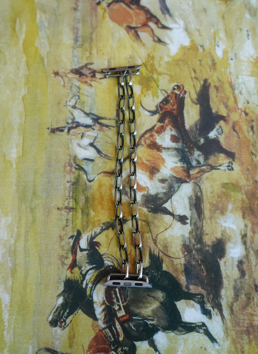 42-46 & 49mm Sterling Silver Paperclip Chain Watch Band