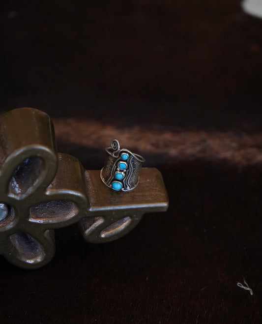 4 Stone Turquoise Band Ring - Sz 6.5