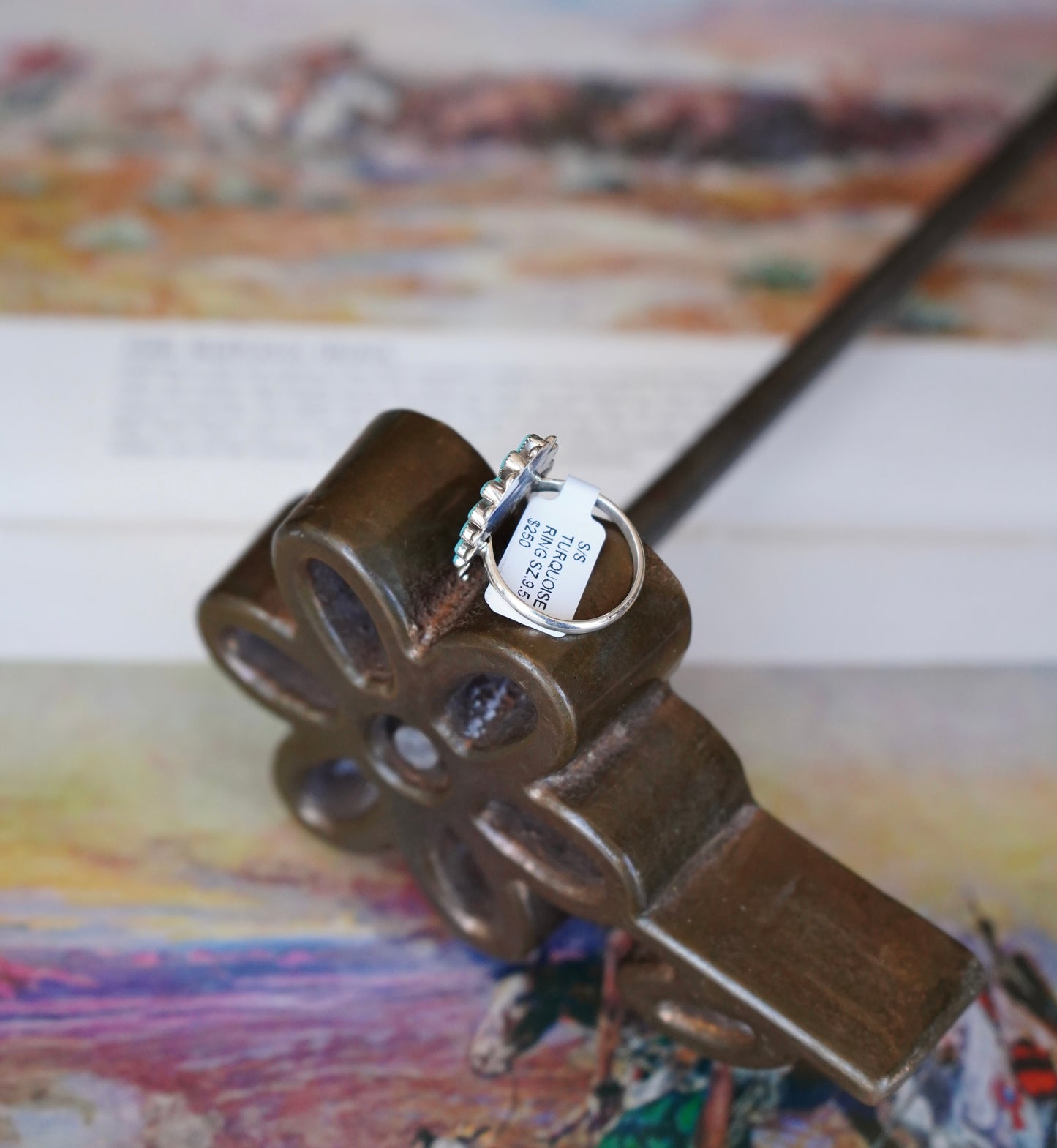 Vera Haluswewa Turquoise Cluster Ring - Sz 9.5