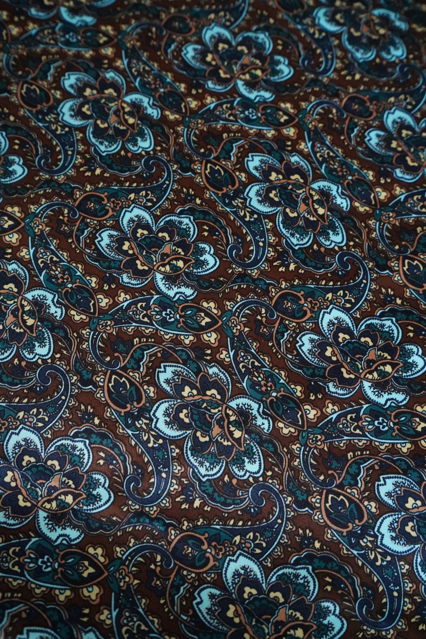 Brown & Navy Damascus Paisley DS Wild Rag