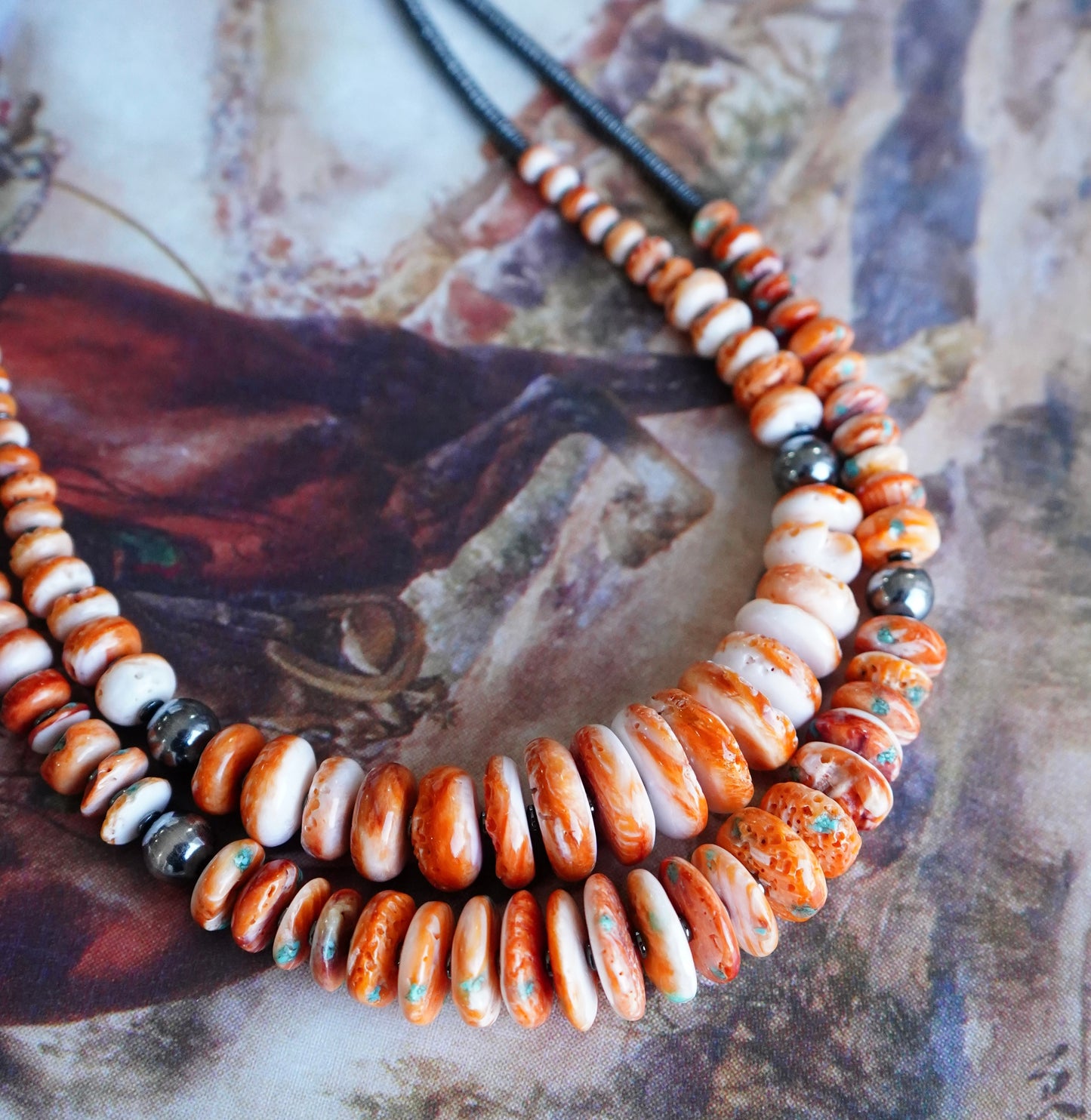 Orange Spiny Statement Necklaces