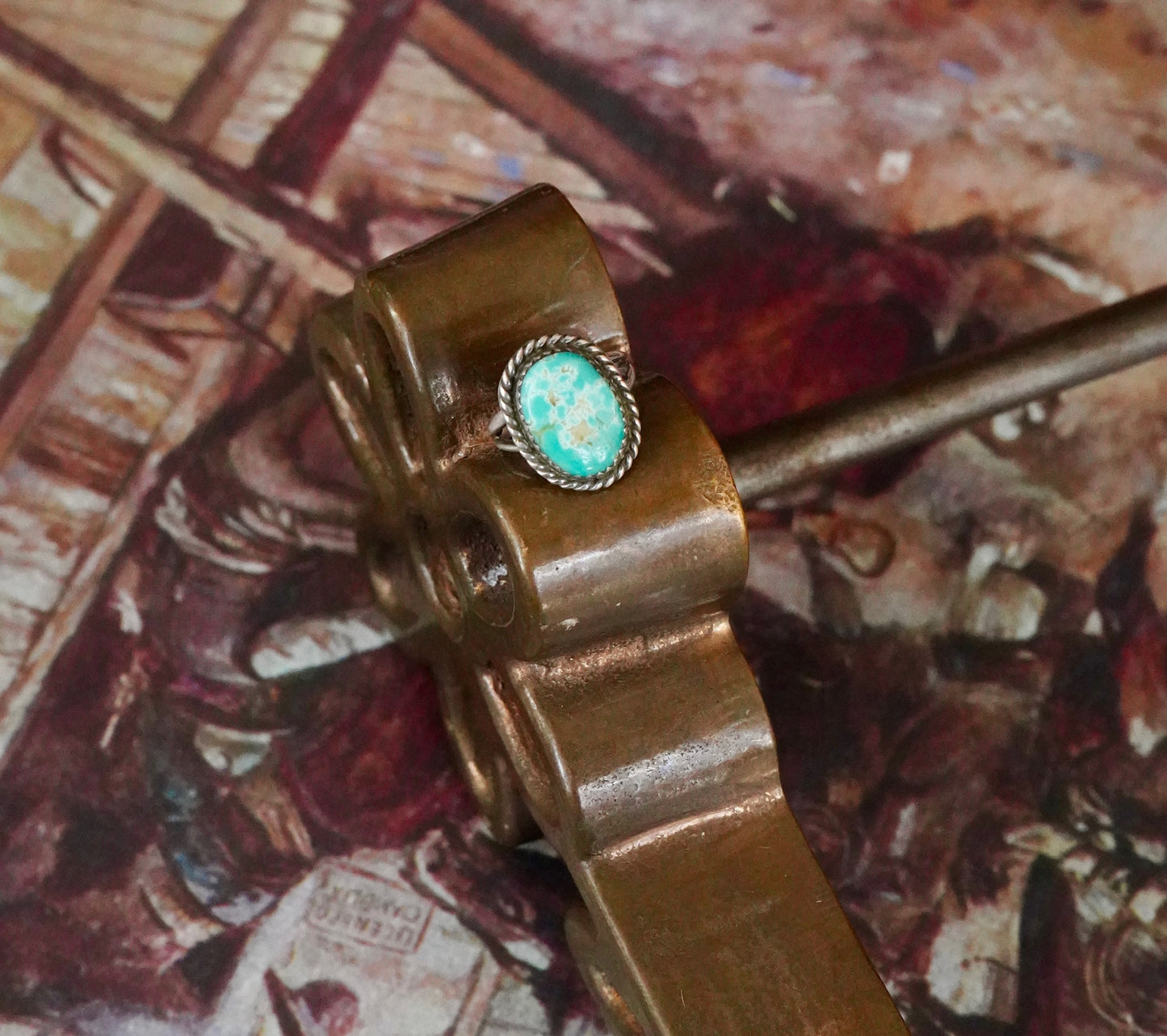 Vintage Kingman Turquoise Ring - Sz 5