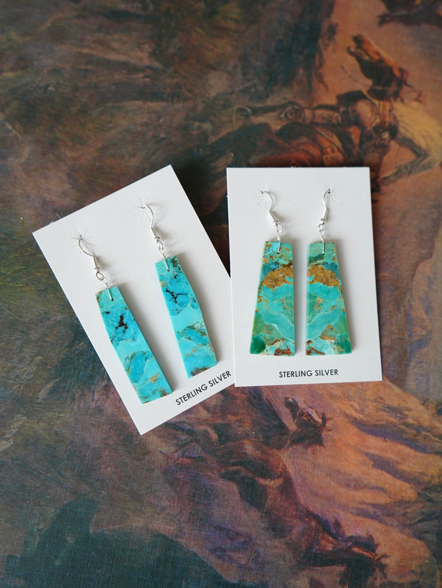 Jameson Pete Turquoise Slab Fish Hook Earrings