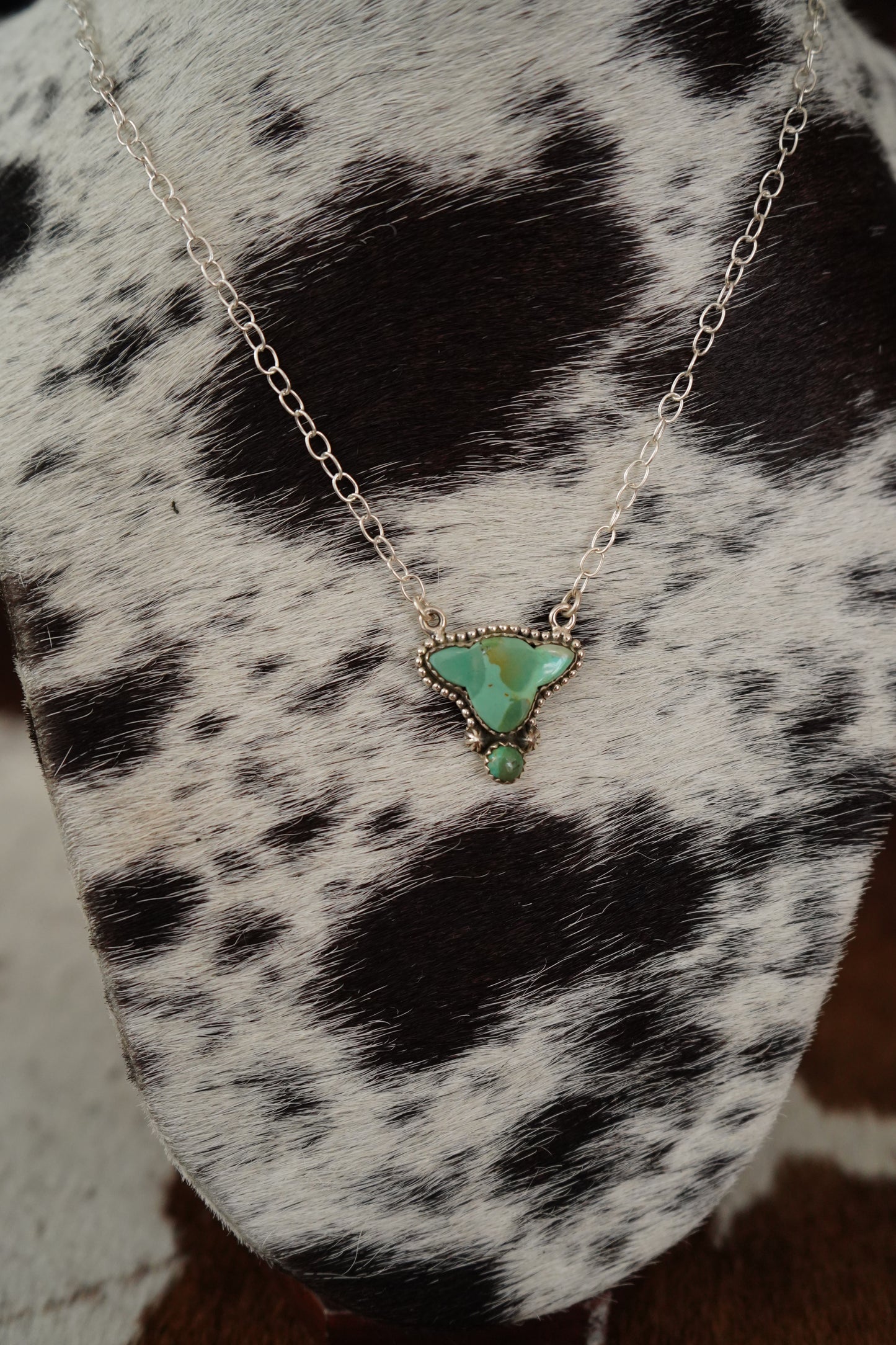 Turquoise Cow Head Necklace