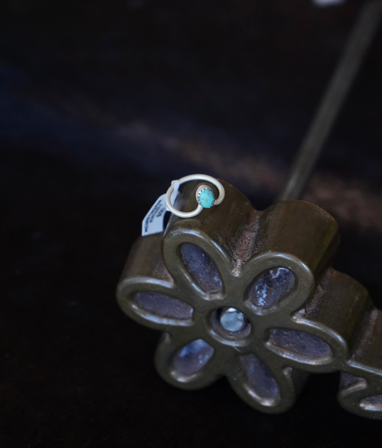 Turquoise Nugget Drop Ring - Sz 6