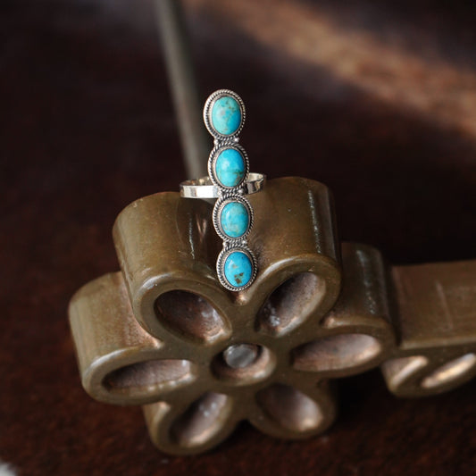 4 Stone Turquoise Ring - Sz 10