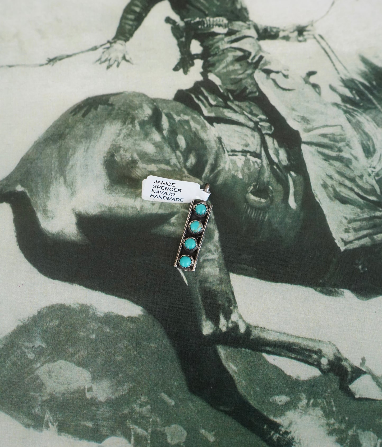 Janice Spencer 4 Stone Kingman Turquoise Pendant