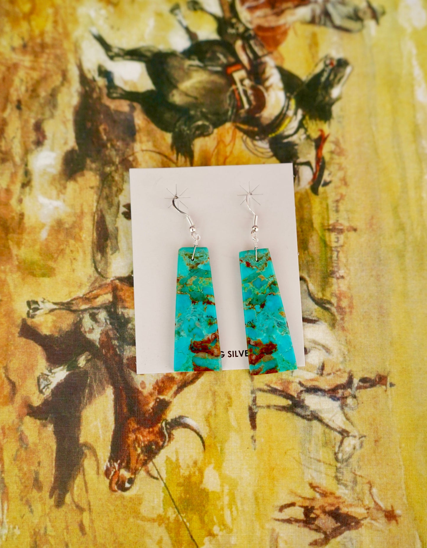 Jameson Pete Turquoise Slab Fish Hook Earrings