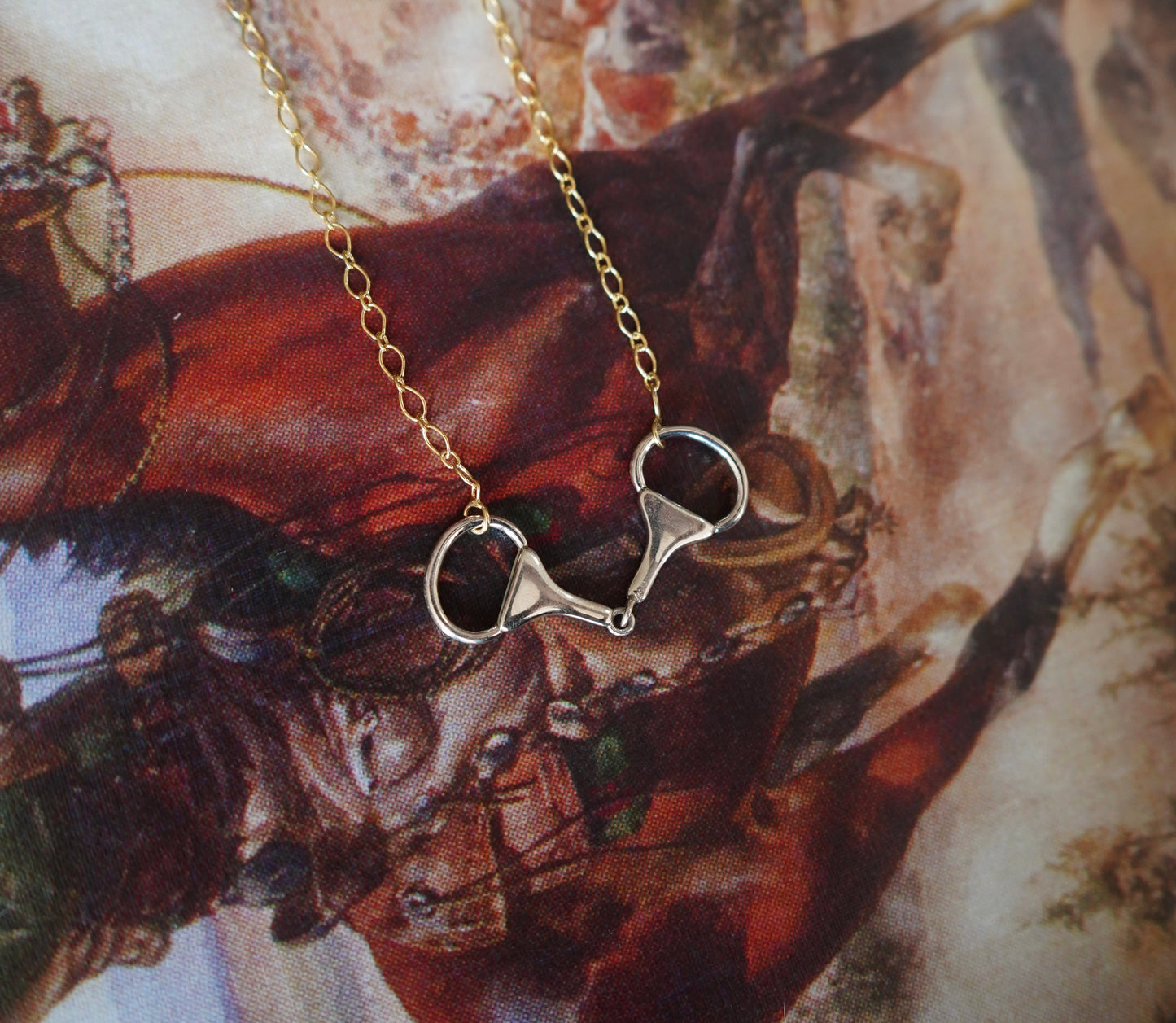 14k Gold Plated Snaffle Bit Necklace