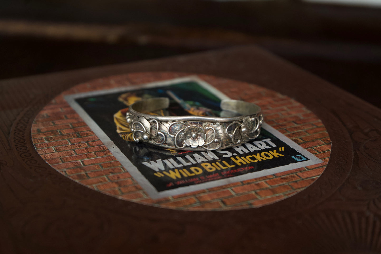 Sterling Silver Vintage Floral Cuff
