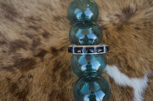 Five Stone Rectangle Black Onyx Cuff
